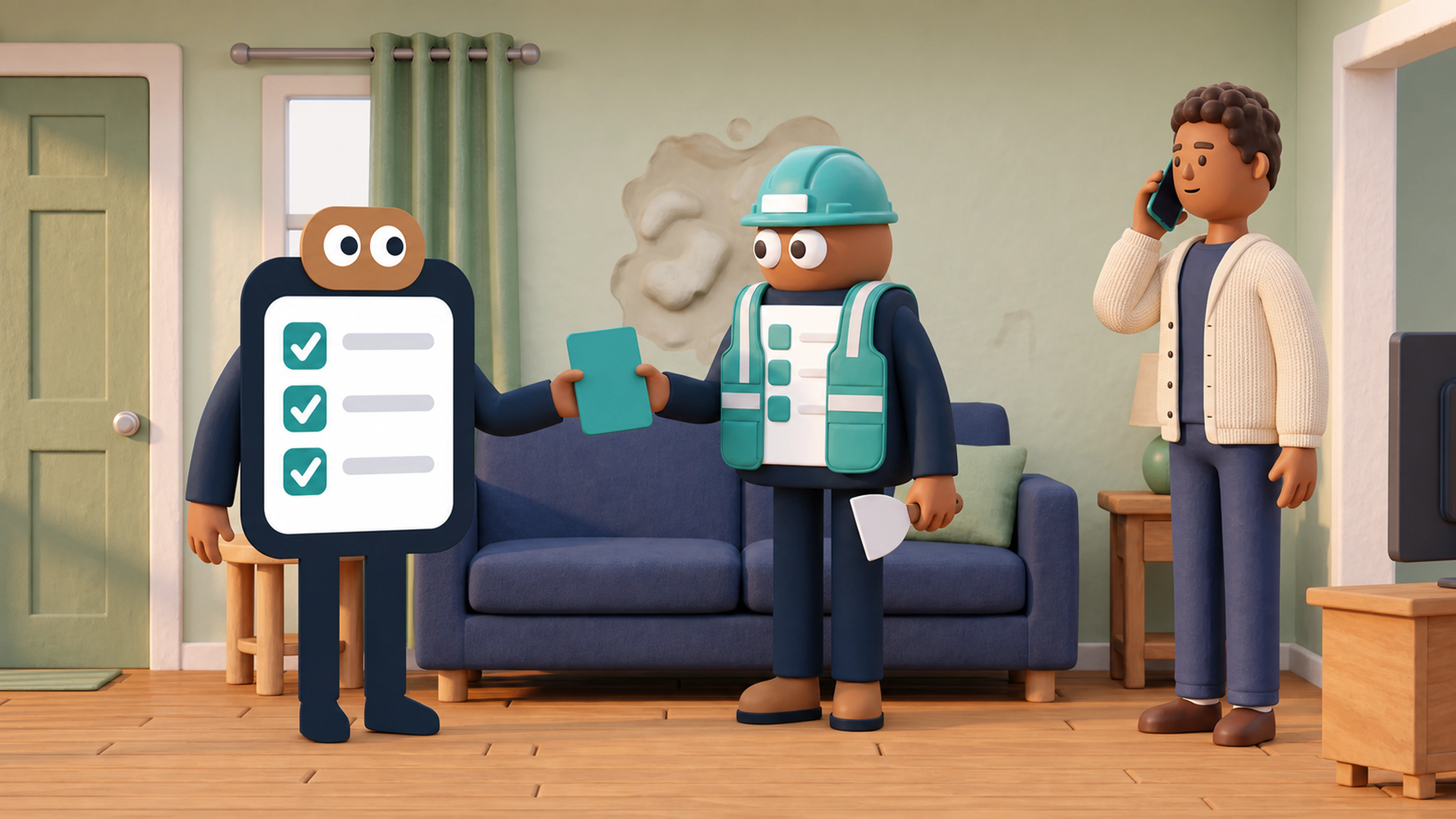A property owner and contractor review a project with Completa